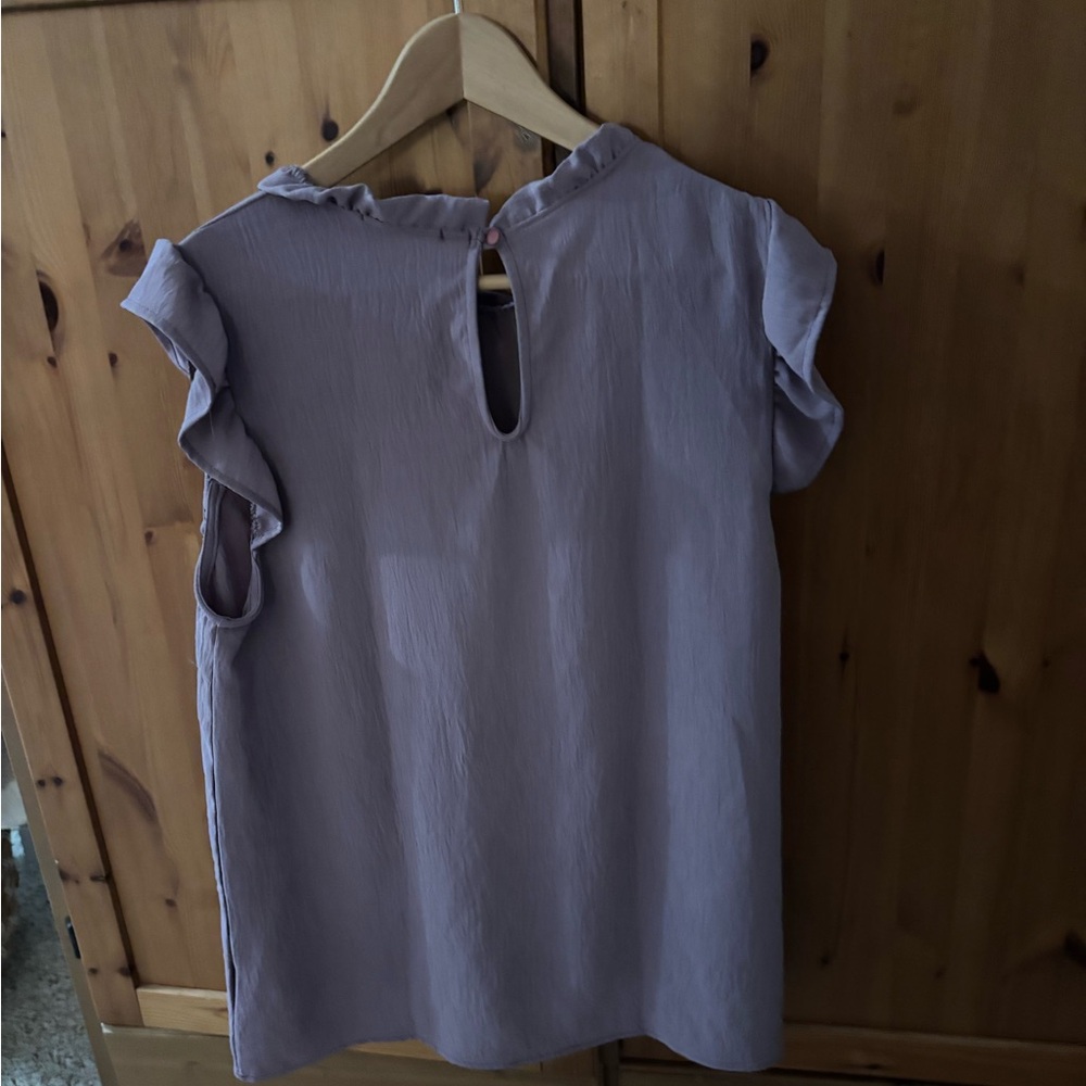 Purple Ruffle Sleeve Blouse - Picture 2 of 2